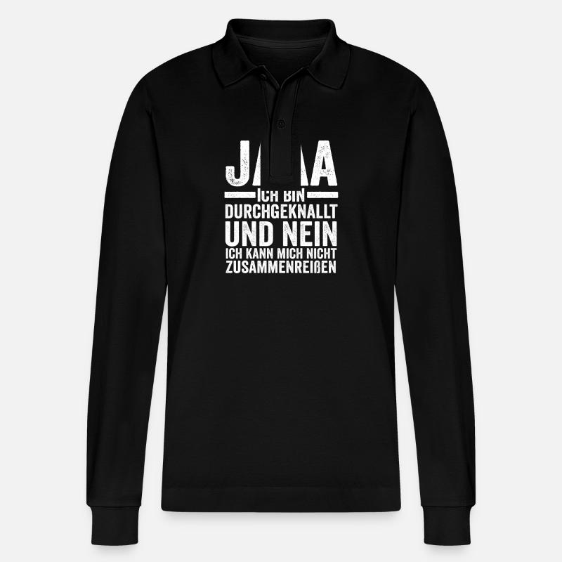 Arbeitskollegen Witziges Geschenk - Stanley/Stella Unisex Bio-Langarm-Poloshirt Prepster - Schwarz