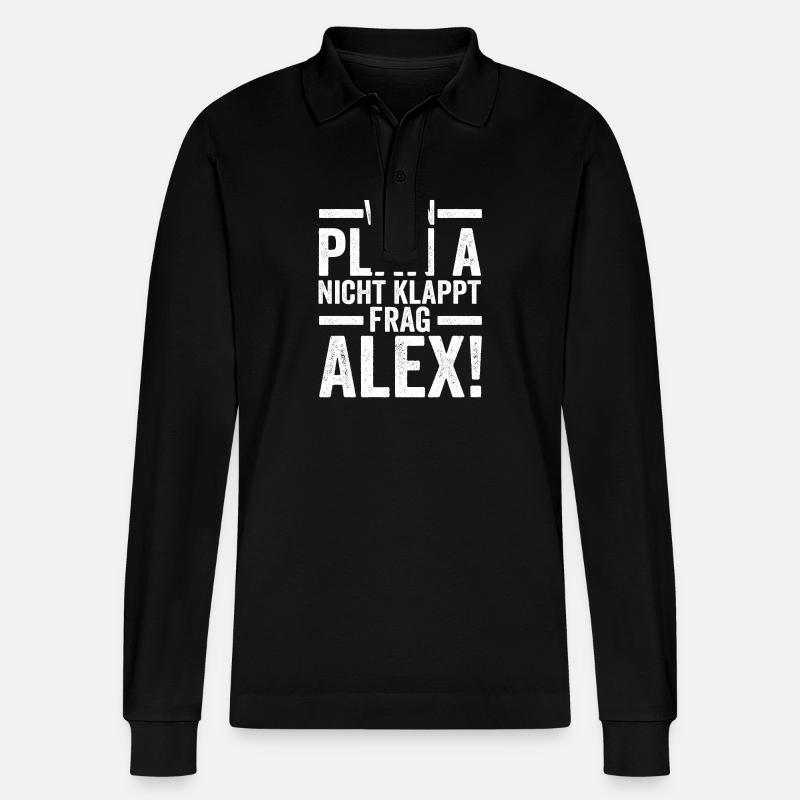 Alexander Alexandra Alexa Alex - Stanley/Stella Unisex Bio-Langarm-Poloshirt Prepster - Schwarz
