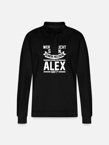 Alexander Alexandra Alexa Alex - Stanley/Stella Unisex Bio-Langarm-Poloshirt Prepster - Schwarz