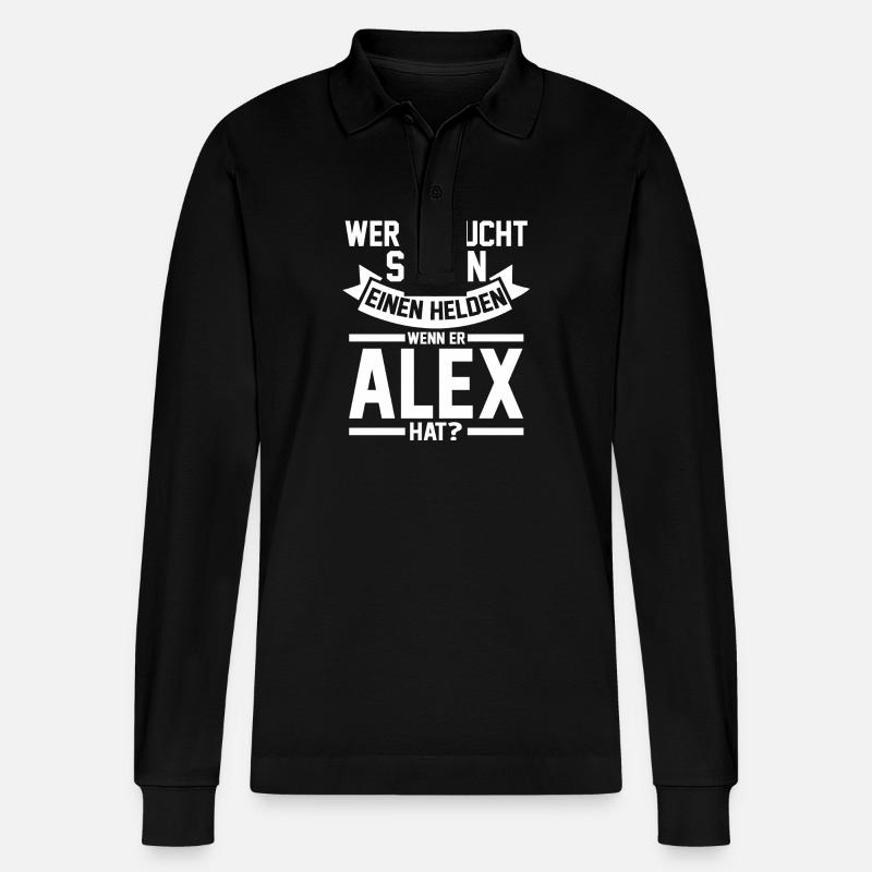Alexander Alexandra Alexa Alex - Stanley/Stella Unisex Bio-Langarm-Poloshirt Prepster - Schwarz
