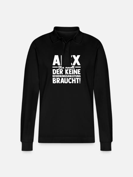Alexander Alexandra Alexa Alex - Stanley/Stella Unisex Bio-Langarm-Poloshirt Prepster - Schwarz