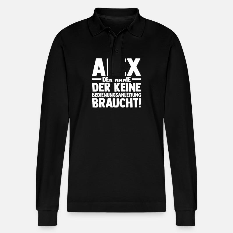 Alexander Alexandra Alexa Alex - Stanley/Stella Unisex Bio-Langarm-Poloshirt Prepster - Schwarz