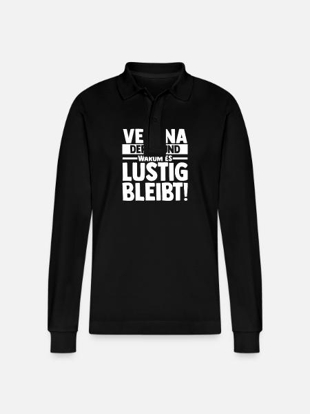 First name Verena - Stanley/Stella Organic Unisex Long-Sleeved Polo Shirt Prepster - black