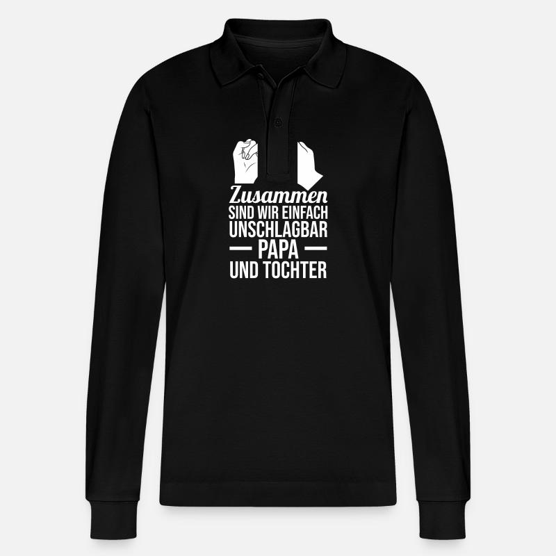 Papa Und Tochter - Stanley/Stella Unisex Bio-Langarm-Poloshirt Prepster - Schwarz