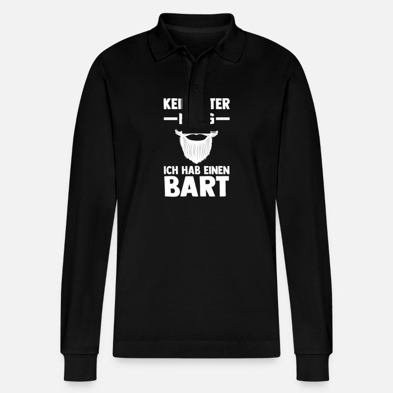 Bärtig Bartträger Bart - Stanley/Stella Unisex Bio-Langarm-Poloshirt Prepster - Schwarz