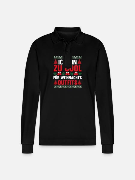 Christmas Ugly Christmas - Stanley/Stella Organic Unisex Long-Sleeved Polo Shirt Prepster - black