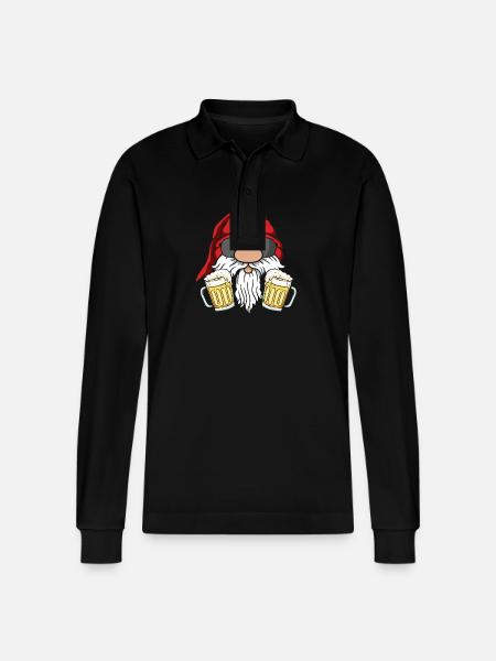 Noël Noël Gnome de Noël - Polo à manches longues bio PREPSTER Stanley/Stella Unisexe - noir