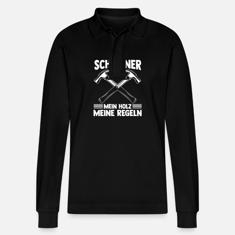Carpenter, Carpenter, Carpenter - Stanley/Stella Organic Unisex Long-Sleeved Polo Shirt Prepster - black
