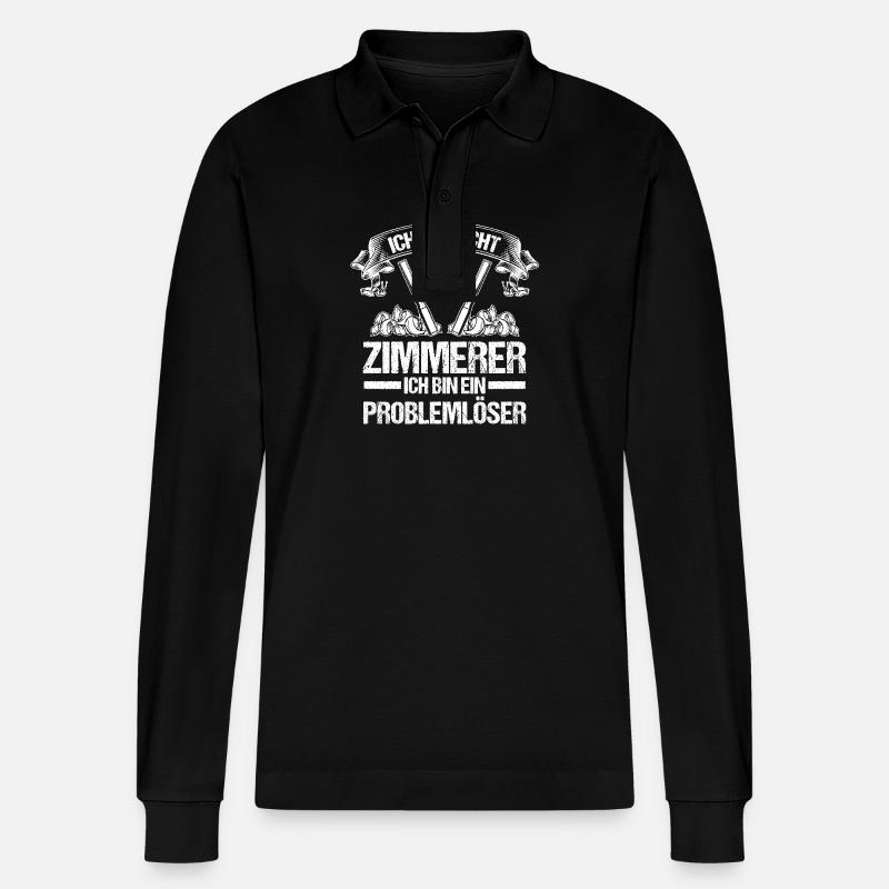 Zimmermann Zimmerer - Stanley/Stella Unisex Bio-Langarm-Poloshirt Prepster - Schwarz