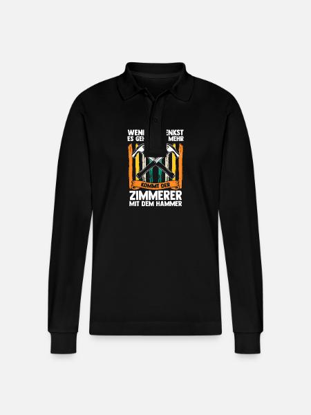 Carpenter Carpenter - Stanley/Stella Organic Unisex Long-Sleeved Polo Shirt Prepster - black
