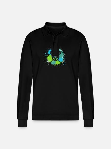 Darts player Darts - Stanley/Stella Organic Unisex Long-Sleeved Polo Shirt Prepster - black