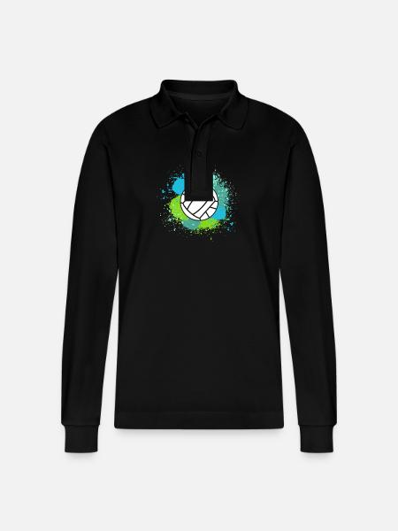 Handball players Handball - Stanley/Stella Organic Unisex Long-Sleeved Polo Shirt Prepster - black