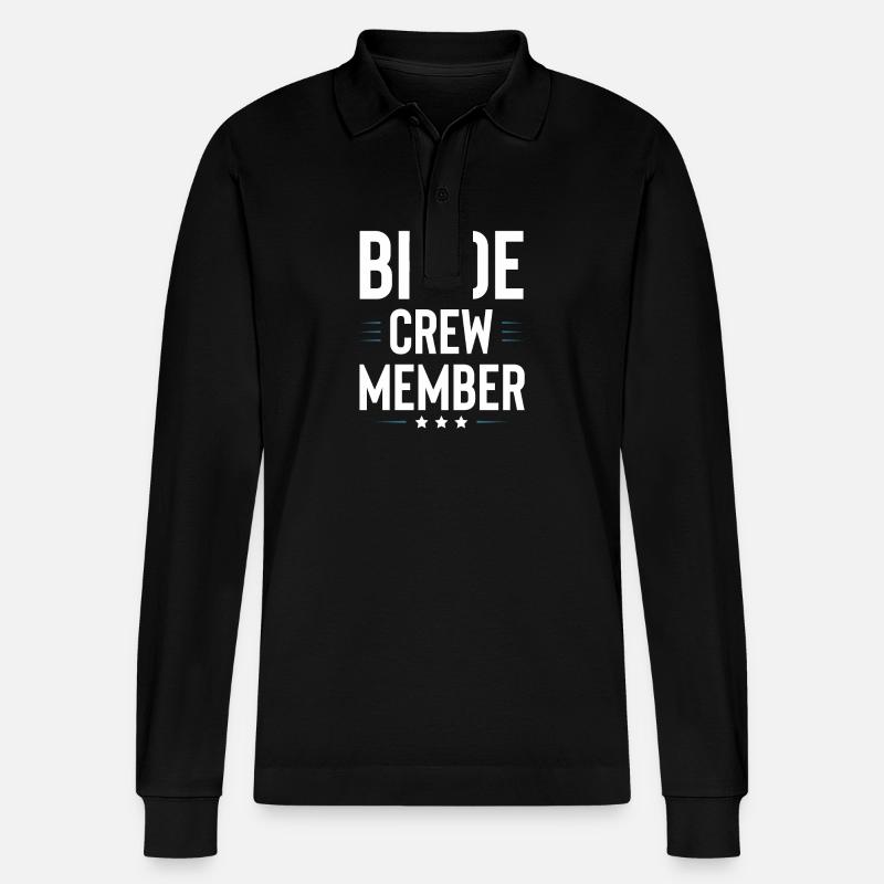 Bride Crew - Stanley/Stella Unisex Bio-Langarm-Poloshirt Prepster - Schwarz