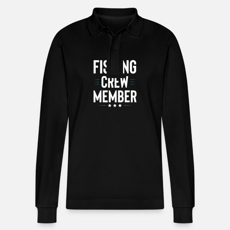 Fishing Crew - Stanley/Stella Unisex Bio-Langarm-Poloshirt Prepster - Schwarz