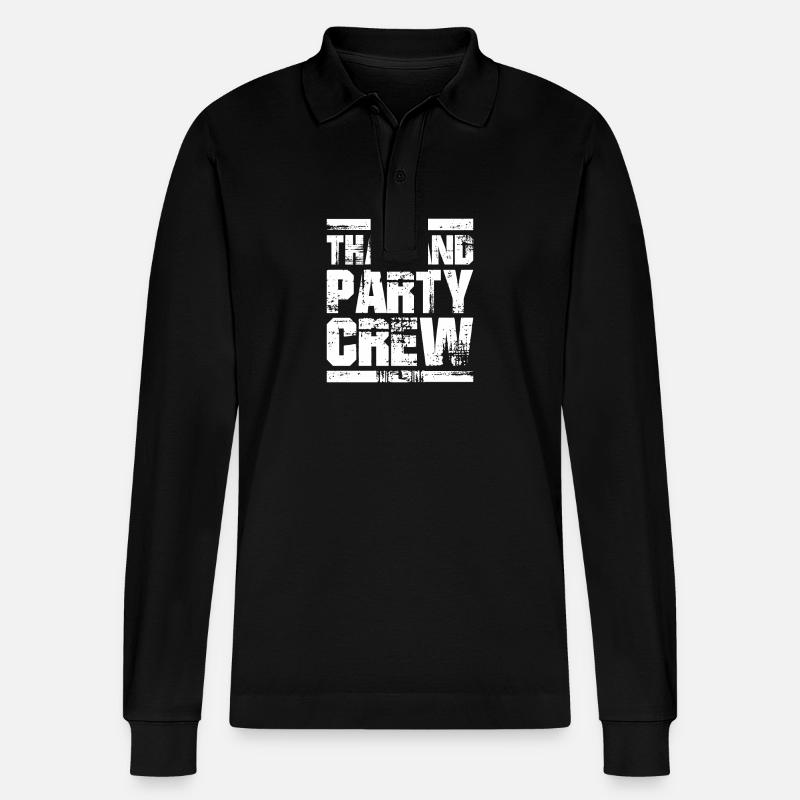 Thailand Party Urlaub Crew - Stanley/Stella Unisex Bio-Langarm-Poloshirt Prepster - Schwarz