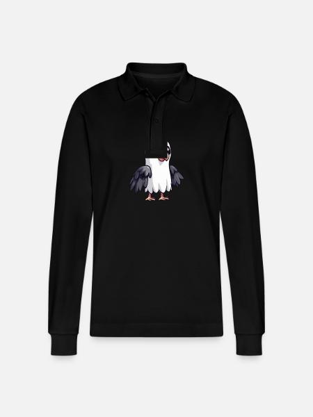 Harpy Bird Halloween Funny Ghost - Stanley/Stella Organic Unisex Long-Sleeved Polo Shirt Prepster - black