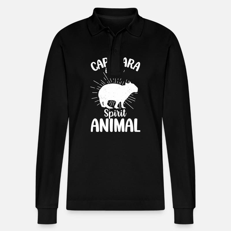 Capybara - Stanley/Stella Unisex Bio-Langarm-Poloshirt Prepster - Schwarz
