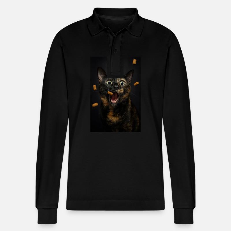 Leckerli-Angriffsmodus: Aktiviert! - Stanley/Stella Unisex Bio-Langarm-Poloshirt Prepster - Schwarz