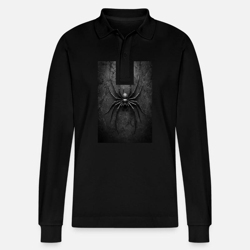 Black Widow Style Spider Art - Polo à manches longues bio PREPSTER Stanley/Stella Unisexe - noir