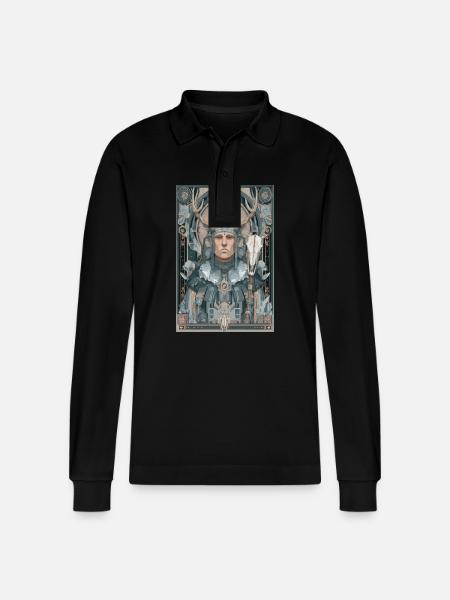 Geweih-Krieger Jugendstil - Stanley/Stella Unisex Bio-Langarm-Poloshirt Prepster - Schwarz