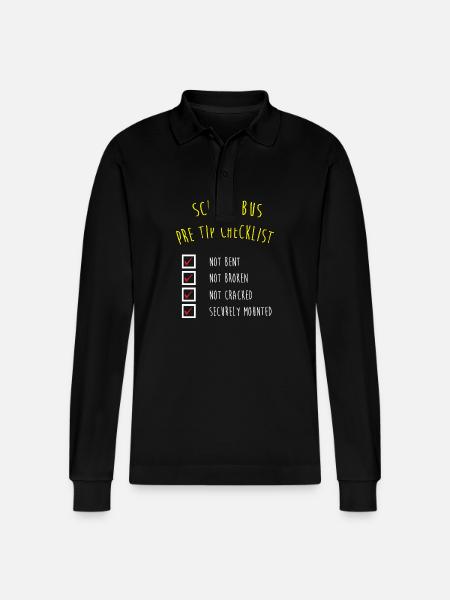 School Bus Driver School Bus - Stanley/Stella Organic Unisex Long-Sleeved Polo Shirt Prepster - black
