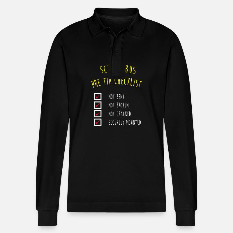 Schulbusfahrer Schulbus - Stanley/Stella Unisex Bio-Langarm-Poloshirt Prepster - Schwarz