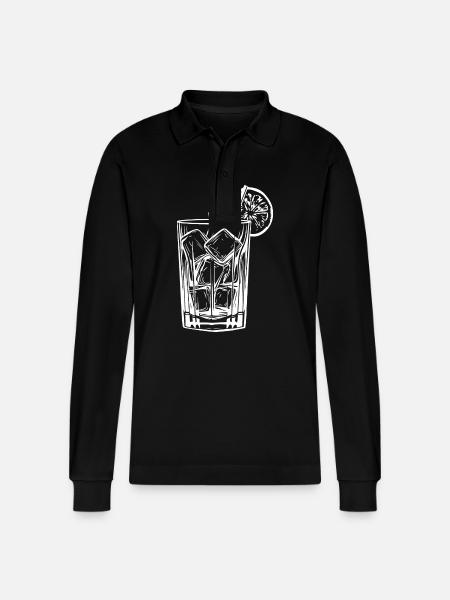 Limonade Getränk - Stanley/Stella Unisex Bio-Langarm-Poloshirt Prepster - Schwarz