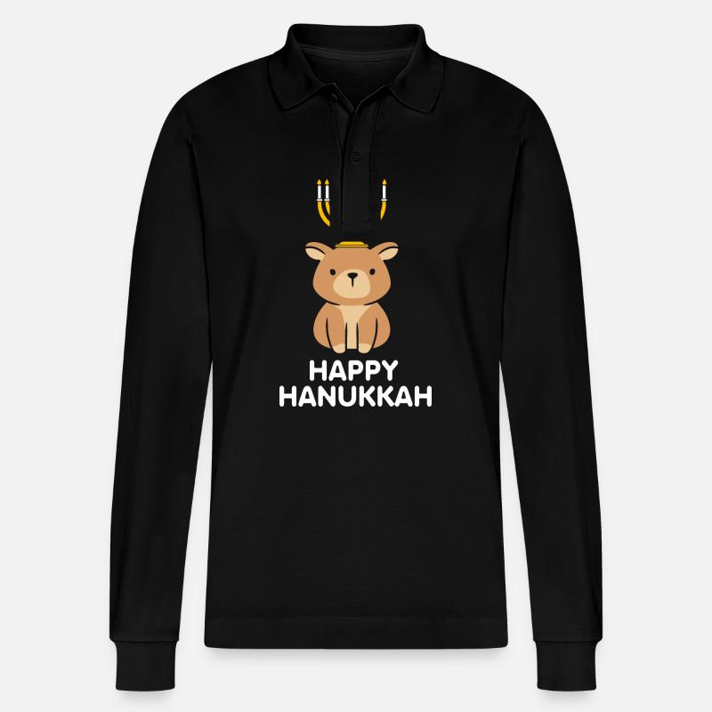 Chanukkah - Stanley/Stella Unisex Bio-Langarm-Poloshirt Prepster - Schwarz
