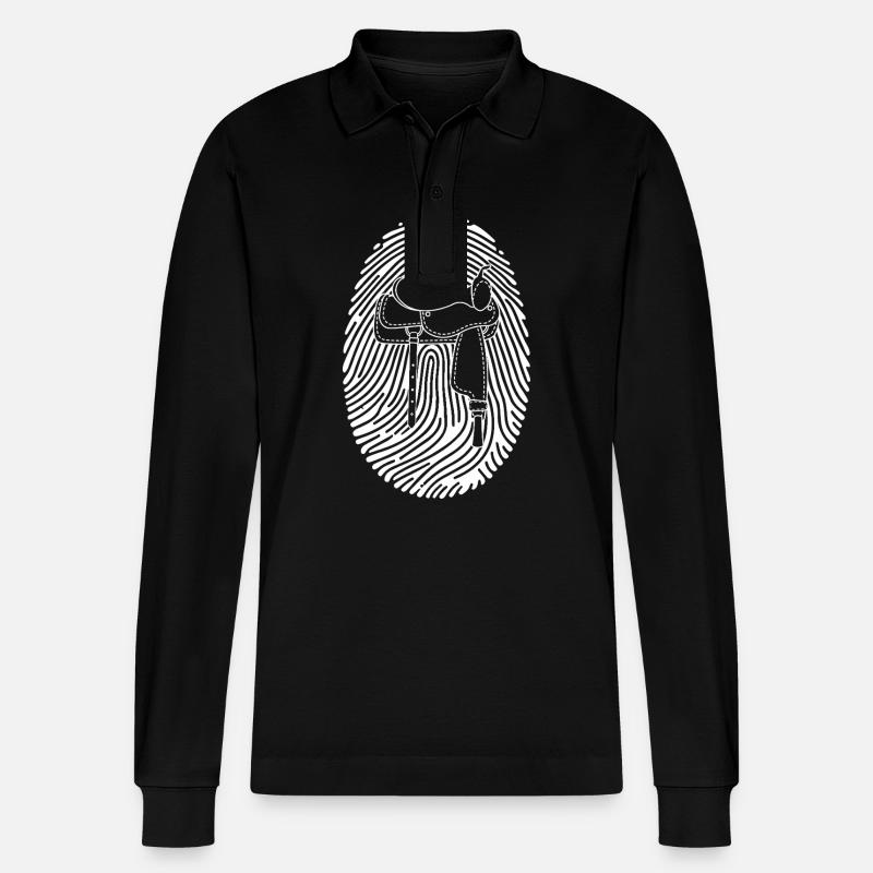 Reiten Pferde - Stanley/Stella Unisex Bio-Langarm-Poloshirt Prepster - Schwarz