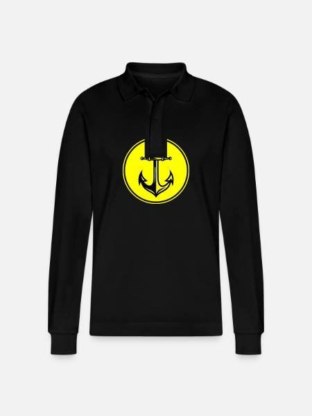Anchor Harbor Icon - Stanley/Stella Organic Unisex Long-Sleeved Polo Shirt Prepster - black
