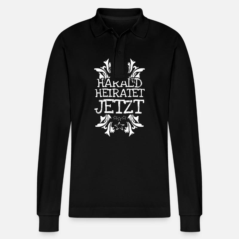 Harald als Bachelor - Stanley/Stella Unisex Bio-Langarm-Poloshirt Prepster - Schwarz
