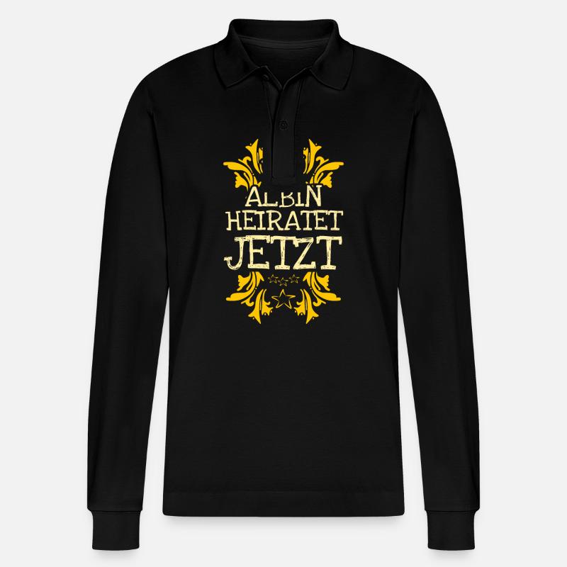 Bachelor Albin - Stanley/Stella Unisex Bio-Langarm-Poloshirt Prepster - Schwarz