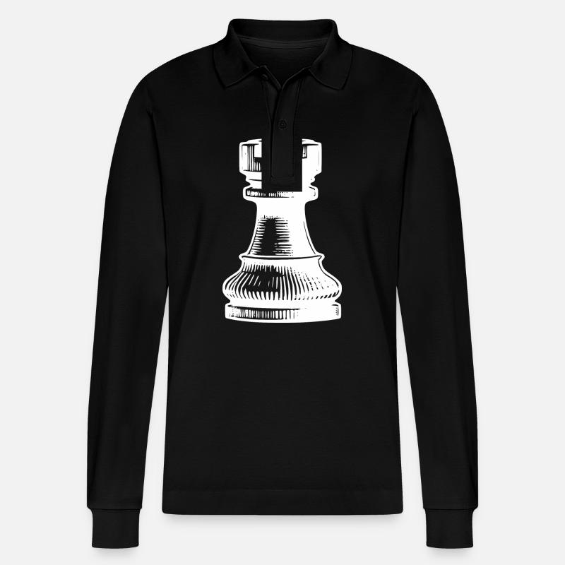 Jeu d’échecs Chess Figure Tower - Polo à manches longues bio PREPSTER Stanley/Stella Unisexe - noir