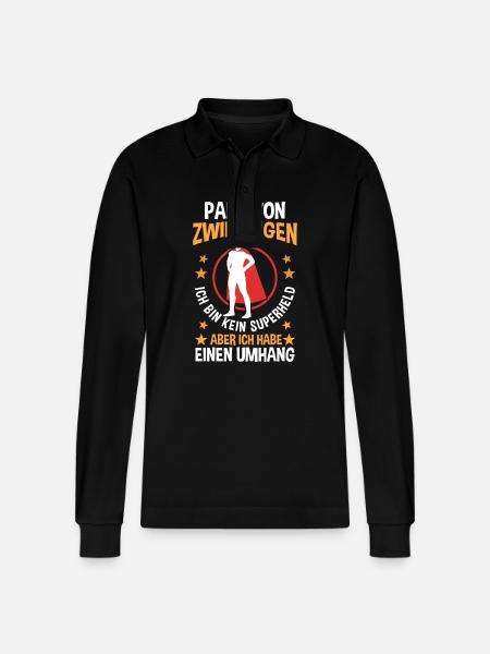 Dad of twins - Stanley/Stella Organic Unisex Long-Sleeved Polo Shirt Prepster - black
