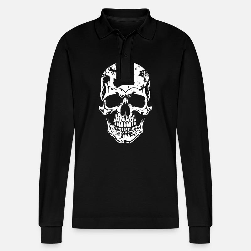 Totenkopf - Stanley/Stella Unisex Bio-Langarm-Poloshirt Prepster - Schwarz