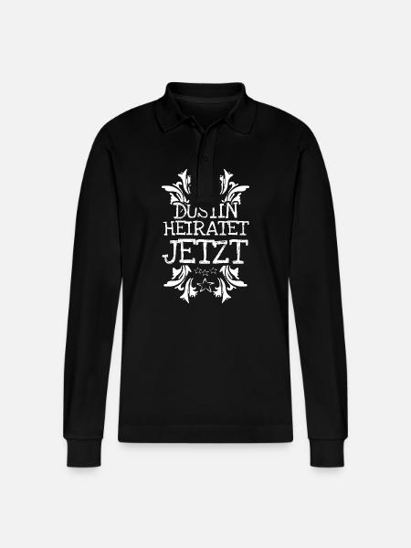 Dustin as Bachelor - Stanley/Stella Organic Unisex Long-Sleeved Polo Shirt Prepster - black