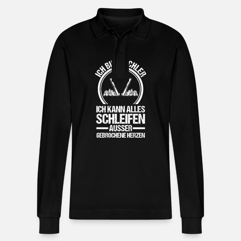Carpenter, Carpenter, Carpenter - Stanley/Stella Organic Unisex Long-Sleeved Polo Shirt Prepster - black
