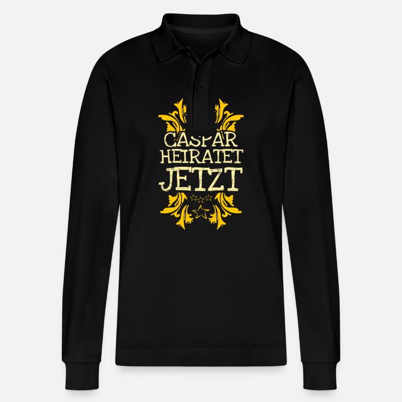 Caspar als Bachelor - Stanley/Stella Unisex Bio-Langarm-Poloshirt Prepster - Schwarz