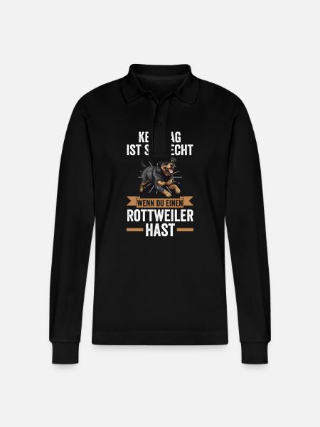 Dog Rottweiler - Stanley/Stella Organic Unisex Long-Sleeved Polo Shirt Prepster - black