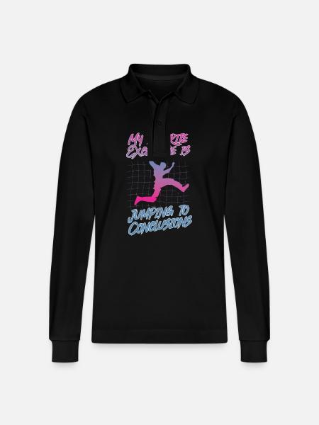 Favorittøvelse Hoppe til konklusjoner Ku-motiv - Stanley/Stella Prepster økologisk unisex-poloskjorte med lange ermer - svart