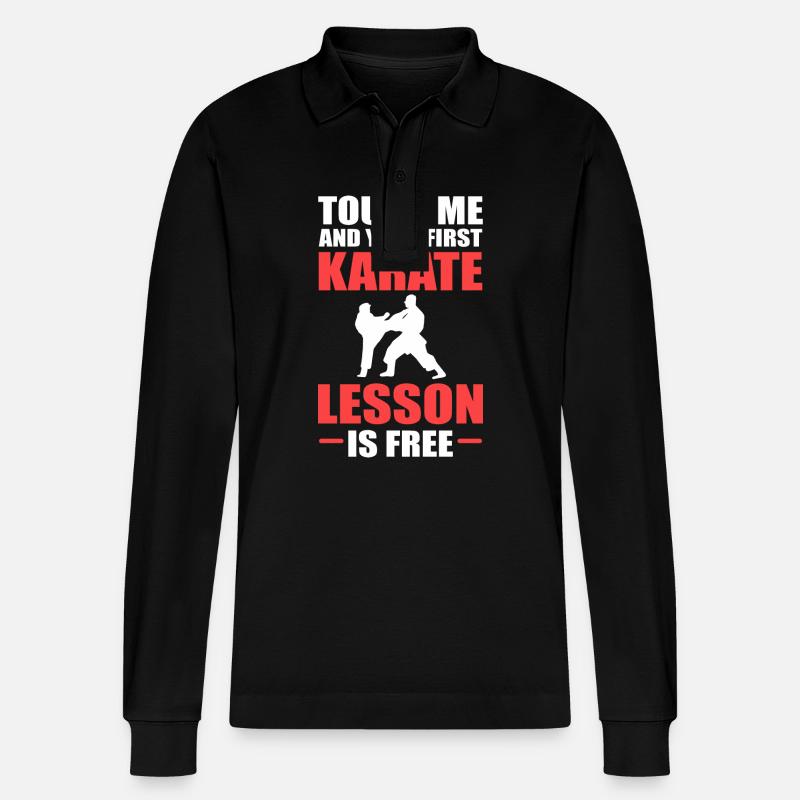 Karate Selbstverteidigung - Stanley/Stella Unisex Bio-Langarm-Poloshirt Prepster - Schwarz