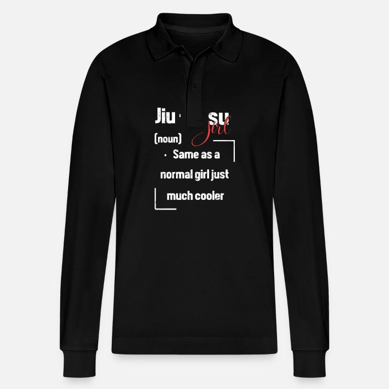 Jiu Jitsu Selbstverteidigung - Stanley/Stella Unisex Bio-Langarm-Poloshirt Prepster - Schwarz