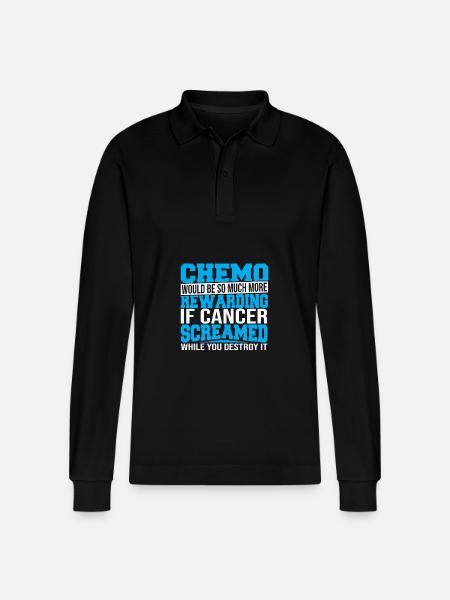 Chemotherapy Cancer Warrior - Stanley/Stella Organic Unisex Long-Sleeved Polo Shirt Prepster - black