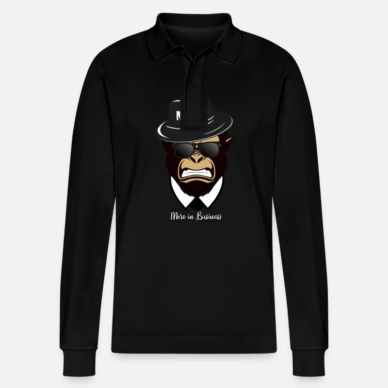 Gorilla, plus en affaires - Polo à manches longues bio PREPSTER Stanley/Stella Unisexe - noir