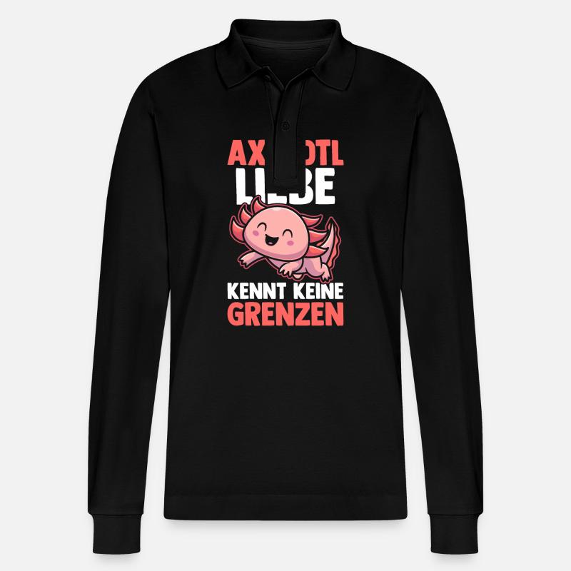Axolotl - Stanley/Stella Unisex Bio-Langarm-Poloshirt Prepster - Schwarz