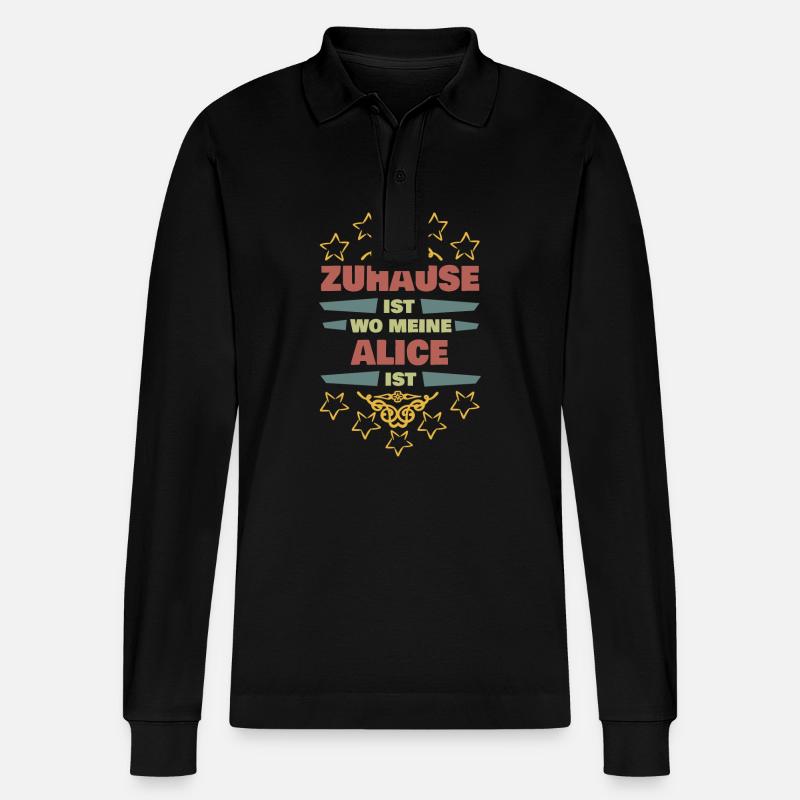 Lebenspartnerin Alice - Stanley/Stella Unisex Bio-Langarm-Poloshirt Prepster - Schwarz