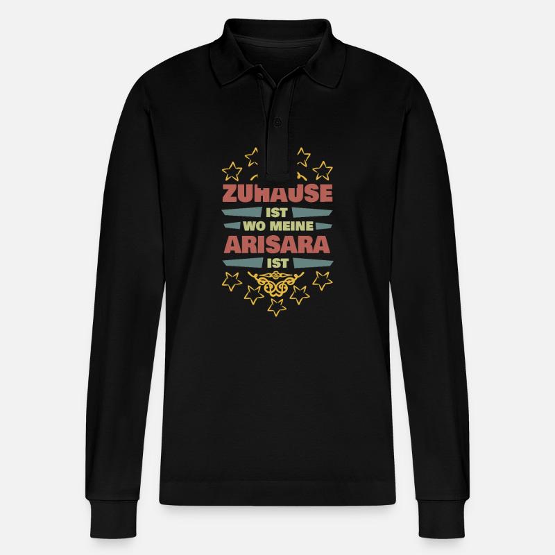 Arisar als Lebenspartnerin - Stanley/Stella Unisex Bio-Langarm-Poloshirt Prepster - Schwarz