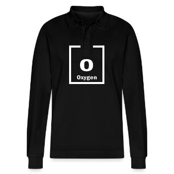 Oxygen O Periodic Table of Elements Science - Stanley/Stella Unisex Bio-Langarm-Poloshirt Prepster - Schwarz - Vorne - Anna (173cm) & Nico (186cm)