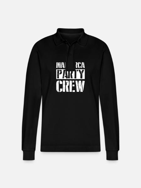 Mallorca Party Crew - Stanley/Stella Organic Unisex Long-Sleeved Polo Shirt Prepster - black
