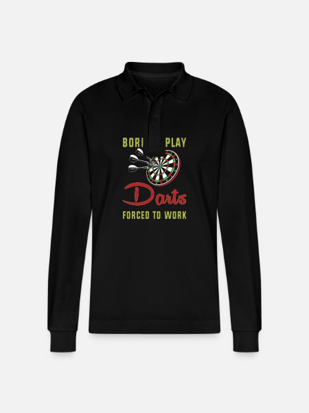 Dart Dartboard Dartpfeil - Stanley/Stella Organic Unisex Long-Sleeved Polo Shirt Prepster - black